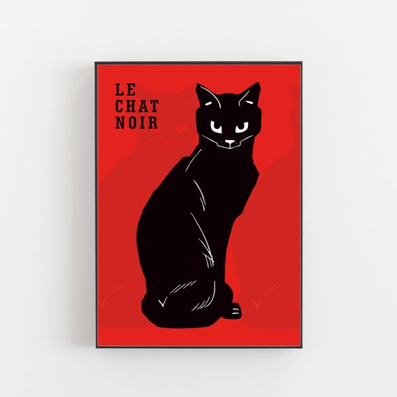 ル シャ ノワール ポスター、ヴィンテージ黒猫ポスター、ル シャ
