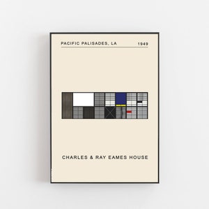 Eames house poster, Eames house print, Eames Blackbird, California print, Los Angeles print