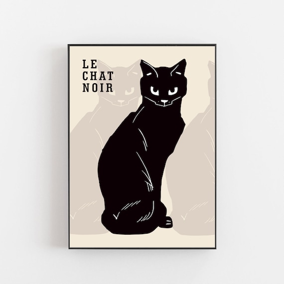 ル シャ ノワール ポスター、ヴィンテージ黒猫ポスター、ル シャ