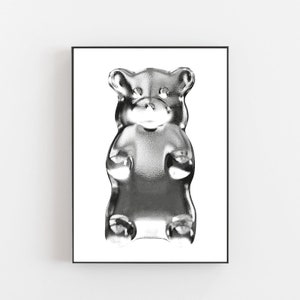 Gummy bear art poster, Gummy bear print, Gummy bear gift, Gummy bear poster, Gummy bear candy art, Candy wall art, Candy home decor print