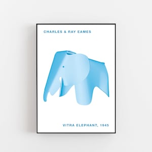 Vitra elephant, Vitra poster, Bauhaus poster, Charles Ray Eames poster, child room poster, poster for kids, Vitra design print, animal print