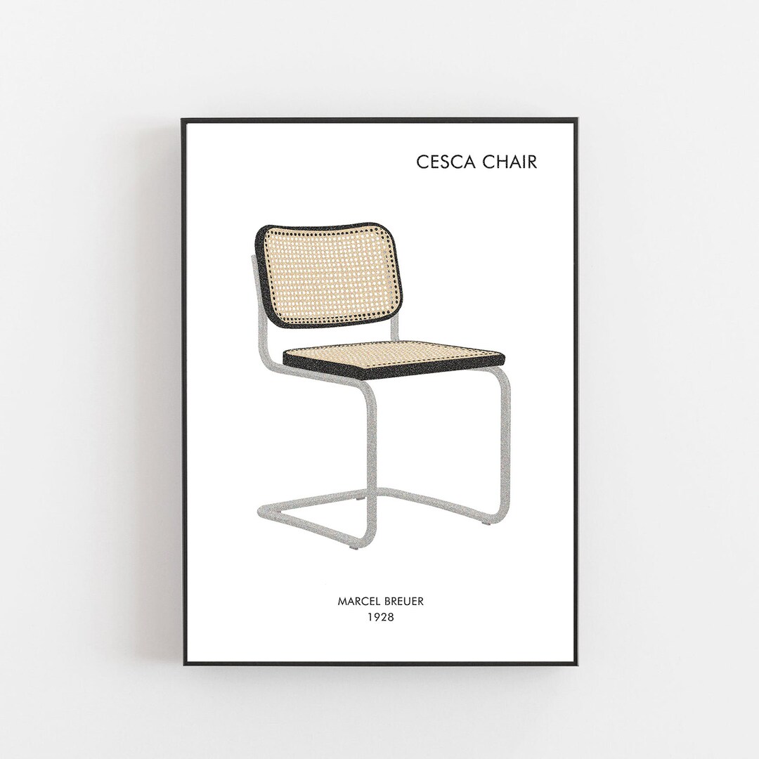 Cesca Chair Poster, Marcel Breuer Poster, Breuer Cesca Chair, Bauhaus