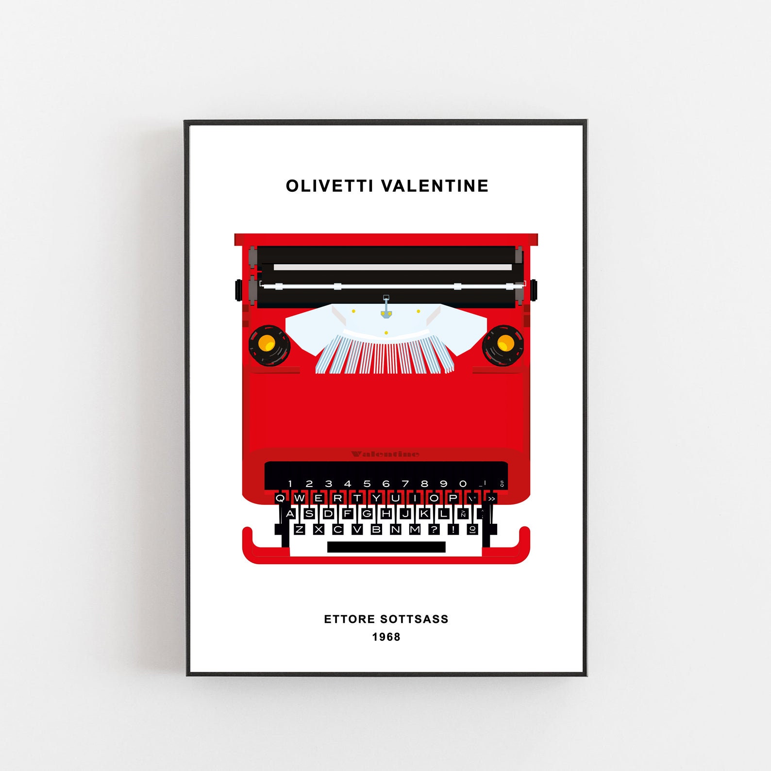 Olivetti Valentine Poster, Typewriter Olivetti, Ettore Sottsass