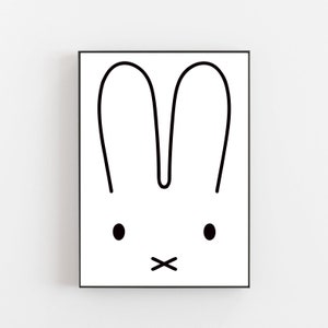 Newborn poster, Bunny poster, Miffy Mr. Maria print, Newborn gift, Baby room decor, Newborn baby gift, Bunny print, Baby poster, Baby print