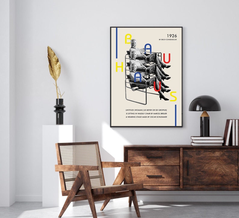 Ise Gropius, Oscar Schlemmer mask, design poster, Walter Gropius, Architecture vintage poster, wassily chair poster, Breuer Wassily chair image 4