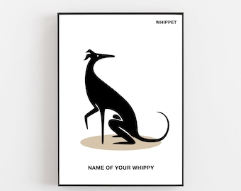 Poster Whippet, regalo personalizzato Whippet, regalo personalizzato per il proprietario del cane, poster personalizzato Whippet, poster personalizzato, stampa personalizzata Whippet