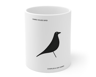 Vitra Eames Blackbird mug, Bauhaus present, Bauhaus gift, Eames print, designer mug, architecture mug, minimalist Ceramic Mug 11oz
