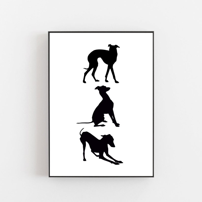Poster con levriero italiano, regalo con levriero italiano, regalo per il proprietario del cane, poster personalizzato con levriero italiano, DOWNLOAD DIGITALE, poster con whippet immagine 3