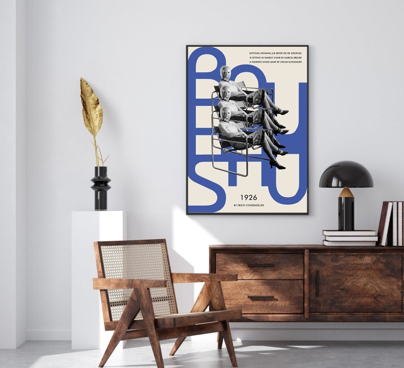 Ise Gropius, Oscar Schlemmer mask, design poster, Walter Gropius, Architecture vintage poster, wassily chair poster, Breuer Wassily chair image 6