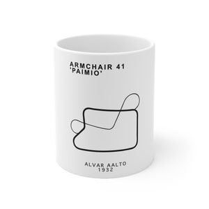 Paimio chair mug, Alvar Aalto mug, Bauhaus gift, Alvar Aalto print, designer mug, architecture mug, minimalist Ceramic Mug 11oz