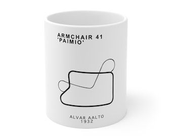 Paimio chair mug, Alvar Aalto mug, Bauhaus gift, Alvar Aalto print, designer mug, architecture mug, minimalist Ceramic Mug 11oz