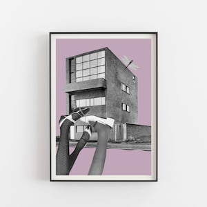 Le Corbusier architecture poster, Le Corbusier art print, Ludwig Mies van der Rohe poster, Functionalist architecture poster, Bauhaus art