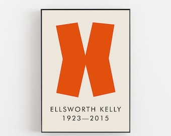 Ellsworth Kelly poster, abstract geometric poster, art poster, NYC poster, design poster, midcentury furniture, contemporary art poster