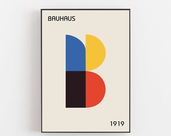 Bauhaus minimalist poster, Weimar 1923, Bauhaus Exhibition print, Bauhaus Print, Walter Gropius, Bauhaus art, Mies van der Rohe