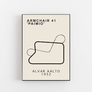 Alvar Aalto Armchair 41 Paimio poster, Alvar Aalto chair, Alvar Aalto chair poster, midcentury design, Armchair 41 Paimio print, De Stijl