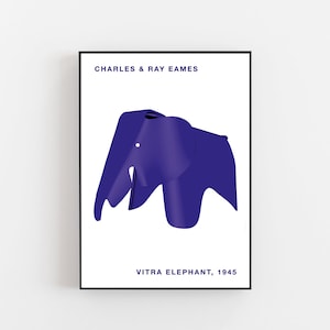 Vitra elephant, Vitra poster, Bauhaus poster, Charles Ray Eames poster, child room poster, poster for kids, Vitra design print, animal print