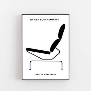 Eames sofa Compact poster, Print Alvar Aalto, Midcentury Modern Poster, Scandinavian design poster, Jacobsen Chair print, Le Corbusier art