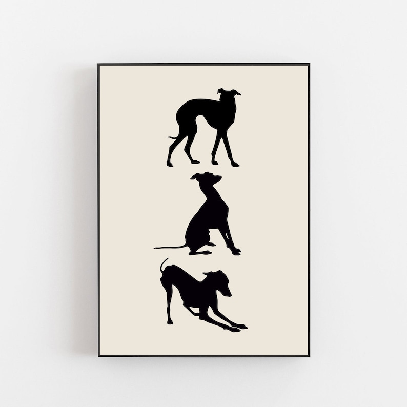 Poster con levriero italiano, regalo con levriero italiano, regalo per il proprietario del cane, poster personalizzato con levriero italiano, DOWNLOAD DIGITALE, poster con whippet immagine 1