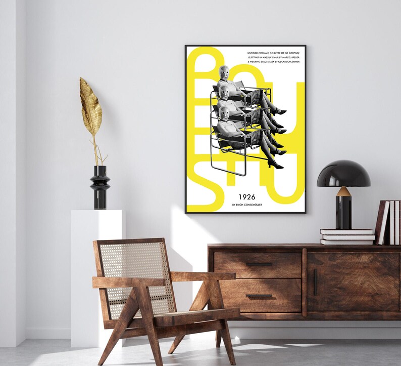 Ise Gropius, Oscar Schlemmer mask, design poster, Walter Gropius, Architecture vintage poster, wassily chair poster, Breuer Wassily chair image 5