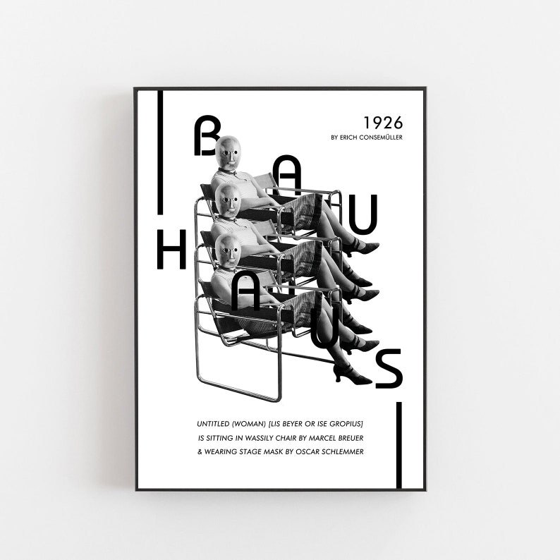 Ise Gropius, Oscar Schlemmer mask, design poster, Walter Gropius, Architecture vintage poster, wassily chair poster, Breuer Wassily chair image 5
