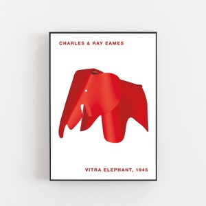 Elefante Vitra, poster Vitra, poster Bauhaus, poster Charles Ray Eames, poster per cameretta, poster per bambini, stampa di design Vitra, stampa di animali