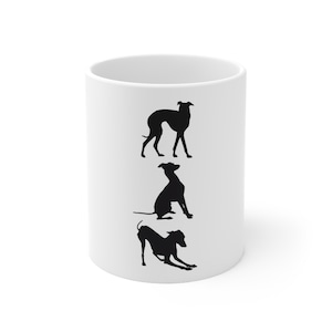 Italiaanse windhondmok, hondencadeau, cadeau hondeneigenaar, Italiaanse windhondprint, whippetmok, windhondmok, minimalistische keramische mok 11oz