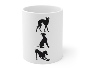 Italian greyhound mug, dog present, dog owner gift, italian greyhound print, whippet mug, greyhound mug, minimalist Ceramic Mug 11oz