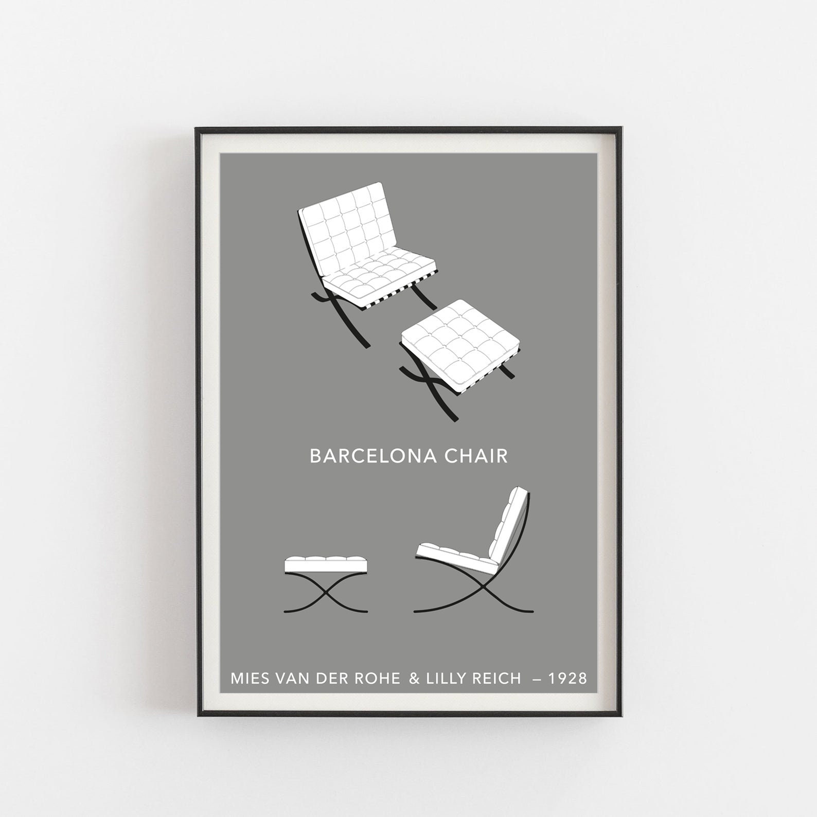 Barcelona chair poster Mies van der Rohe poster Ludwig Mies -  Portugal