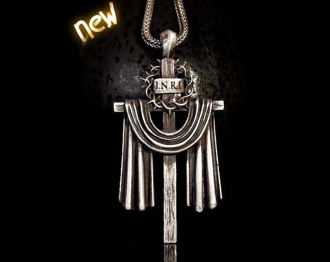 Jesus Crucifix Necklace Handmade Silver Jesus Crucifix Necklace – Christian Cross Pendant – Religious Jewelry – Faith Jewelry–Christian Gift