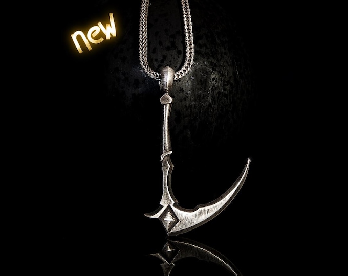Akali Silver Necklace League of Legends  – K/DA Akali Kama Pendant – Gamer Jewelry – Akali Cosplay Gift