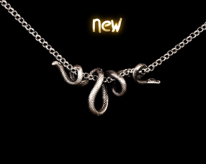 Snake Oxidized Sterling Silver 925 Pendant