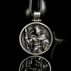 Leonidas Spartan Mens Necklace, Silver Mens Pendant, Spartans Silver Pendant, Lacedemonians Pendant, Greek History, Greek Spartan Warriors
