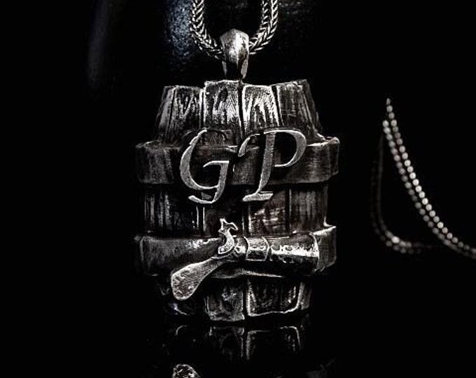 Gangplank Barrel Silver Necklaces , Gangplank Pendant, League of Legends GP Barrel, Gp Accessories Lol Gifts Gp Main League Accessories