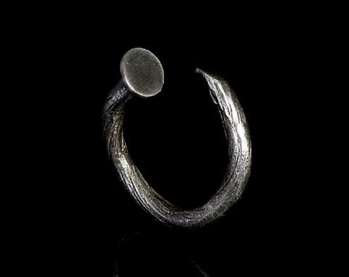 The Nail Statement Ring Bold Modern Design Sterling Silver Alternative Wedding Band Creative Style Unisex Men Women Wedding Ideas DIY GIFT
