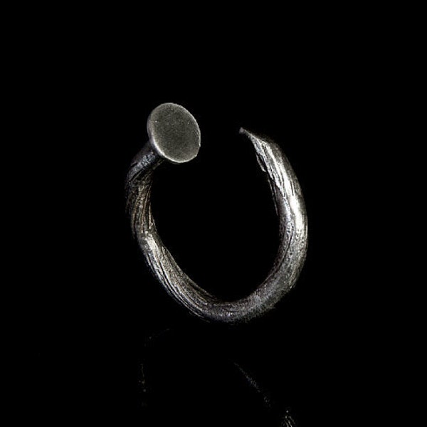The Nail Statement Ring Bold Modern Design Sterling Silver Alternative Wedding Band Creative Style Unisex Men Women Wedding Ideas DIY GIFT