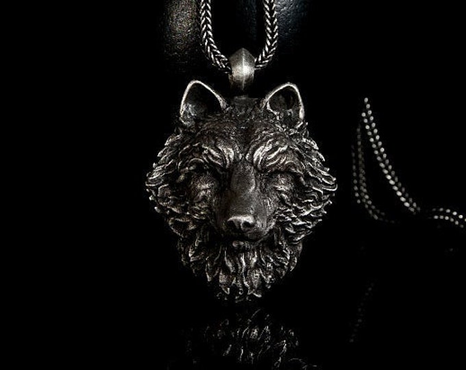 Wild Wolf Silver Head, Wild Wolf Pendant, Wolf Head, Wildlife Pendant, Silver Wolf Pendant, Men Accessories, Wolf Head Pendant, Wolf Pendant
