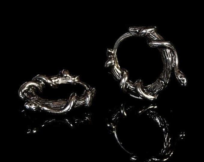 Snake Silver Earrings Handmade 925 Sterling Silver Earrings Pair Snake Type Earrings Silver Spiked Earrings Die Earrings Gift For All