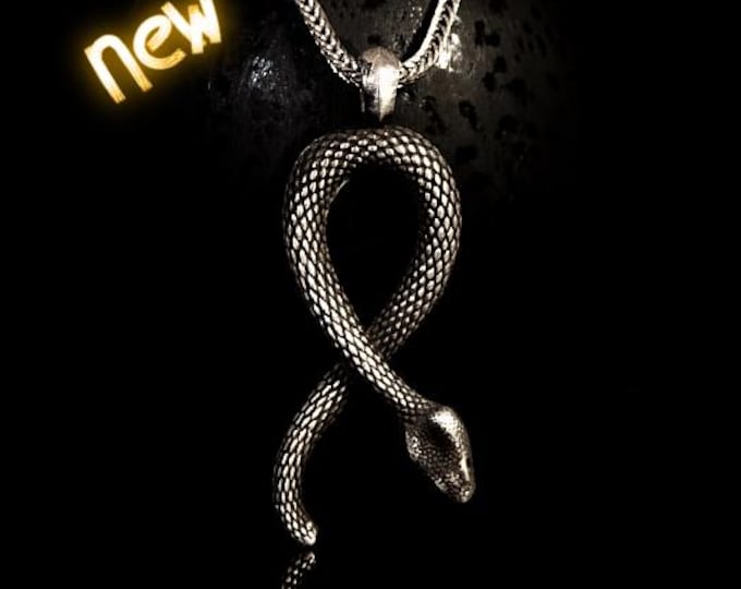 Snake Oxidized Sterling Silver Pendant: Infinity Symbol Necklace