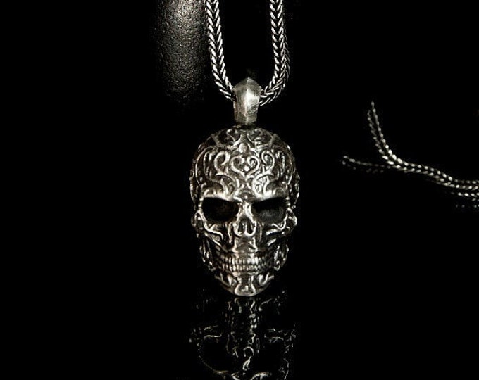Silver Skull Pendant, OldSchool Skull Pendant, Stylish Pendant, Oldschool Style Skull, Easy Rider Pendant, Vintage Style Skull, Retro Skull