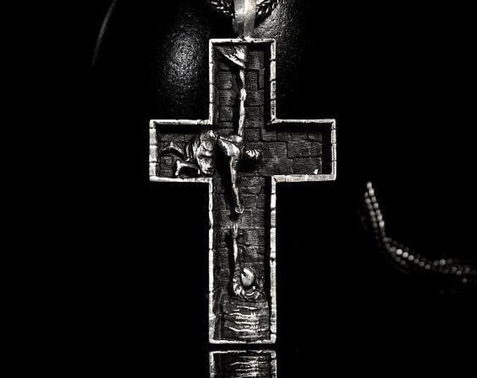 Jesus Ηand Silver Cross, Christ Cross, Jesus Crossed, Crucified Jesus On A Cross, Jesus Crucifixion, Jesus , Religious Pendant