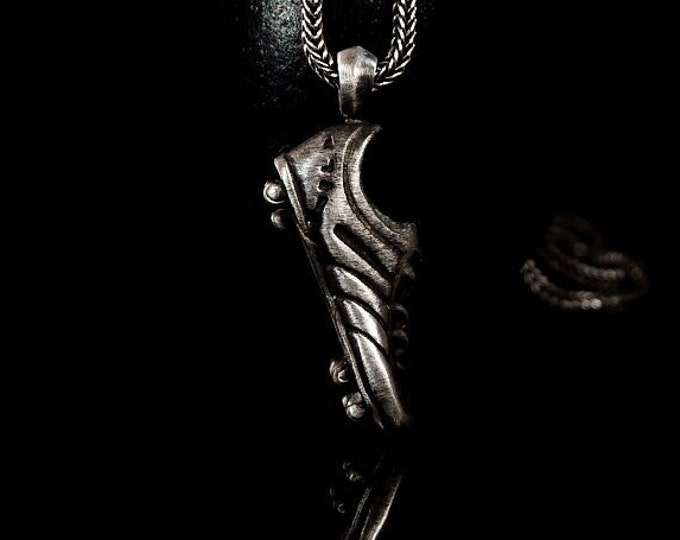 Footballers Shoe Silver Pendant Handcrafted 925 Sterling Silver Soccer Shoe Necklace Athletes Gift Ideas