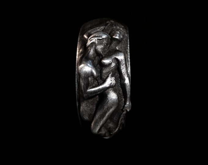 Handcrafted Sterling Silver Ring: Lovers Embrace