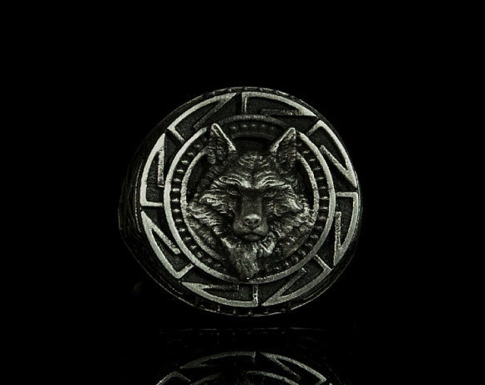 Wolf Silver Band Ring, Wolf Silver Ring, Fenrir Vikings, Silver Viking Design, Silver Viking Ring, Vikings Wolf Fenrir, Gift For Him