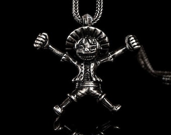 Monkey D. Luffy Handmade Sterling Silver Pendant: Anime Gift