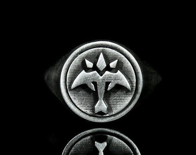 Silver Band Ring ADC Marksman Emblem Ring Silver League Inspired Jewellery League of Legends Marksmen Gaming Gift for Gamers