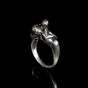 Liebevolles Paar Silber Ring, Leidenschaft Ring, Silber Ring, Geschenk für ihn, Geschenk für sie, leidenschaftliche Paar, Ehe, Liebhaber Ring, küssen Ring