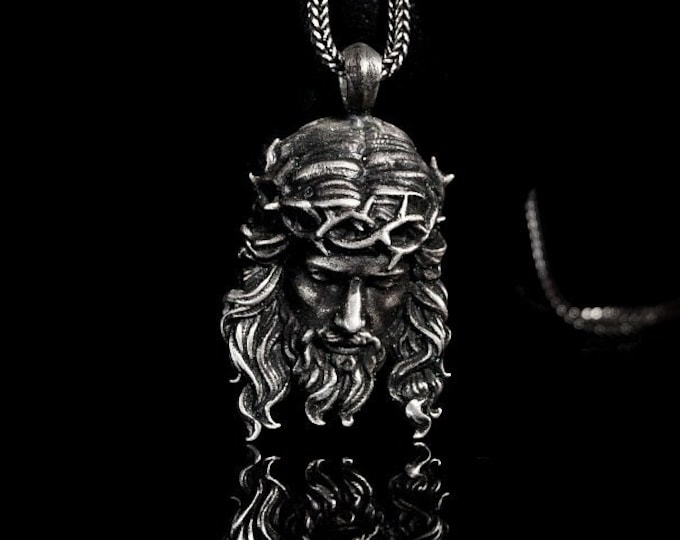 Jesus Head Christ Silver Pendant Christian Relegion Christians Gift Ideas Jesus Christ Pendant Silver Religious Pendant Gift Religion