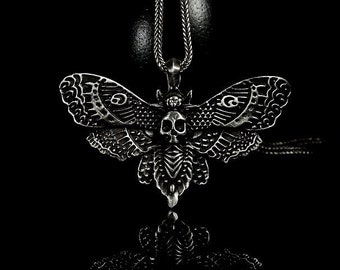 Butterfly Necklace Skull Butterfly Silver Necklace Death Butterfly Cicada Necklace Cicada 3301 Silver Artwork Necklace Gift Ideas Butterfly