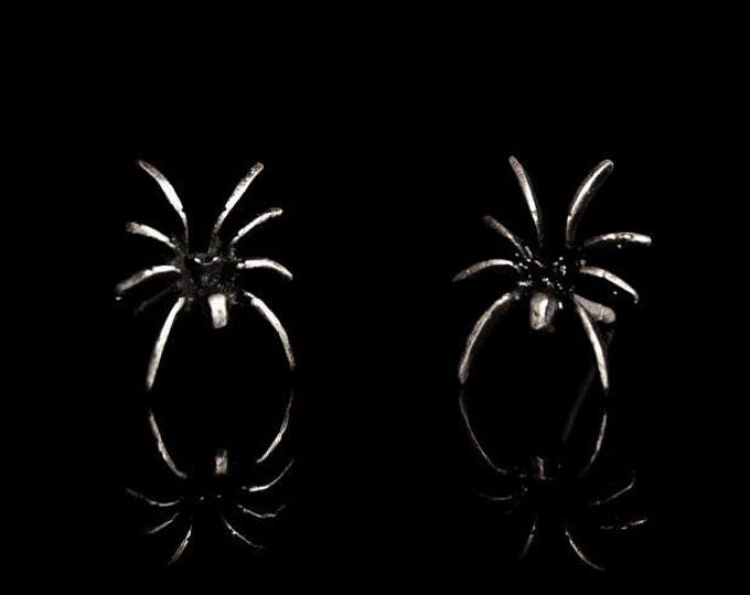 Spider Handmade Silver Studs Ear Hugging Jewellery Men Studs Silver Handcrafted Earrings Spider Studs Gift For Him Gift For Her