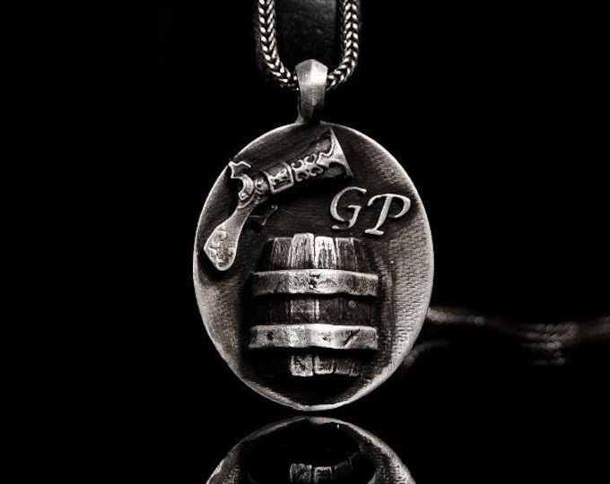 Gangplank Silver Pendant, Gamers Accessory, League of Legends Pendant, Gangplank Champion Handmade, League Gangplank Pendant, LoL